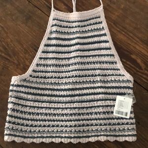 Urban Outfitters Woven cropped halter top
